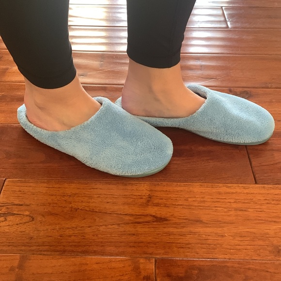 Dearfoams Signature Blue Chenille memory foam Women’s Slipper Bundle Size 9/10 - Picture 3 of 15